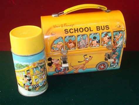 disney school bus metal lunch box|vintage school bus lunch box.